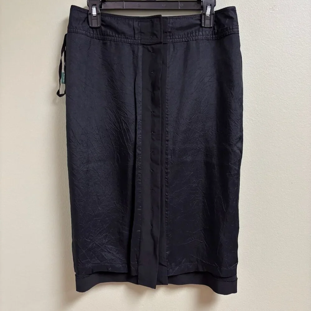 Lauren Ralph Lauren Womens Linen Pencil Skirt Size‎ 8 Button Minimalist Career